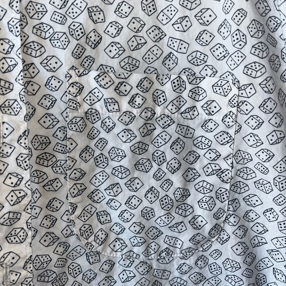 American Eagle Men’s XS button down white with dice - Picture 2 of 3